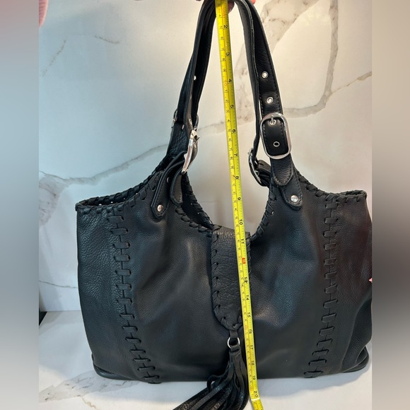 Rosanna Nichole black leather Super soft HOBO purse with snake pattern lining - Picture 11 of 16